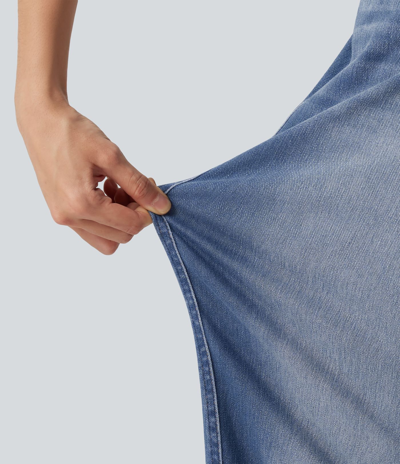 Halara Flex™ Mid Rise Rolled Hem Casual Barrel Leg Jeans with Pockets