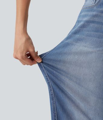 Halara Flex™ Low Rise Rolled Hem Casual Barrel Leg Jeans with Pockets