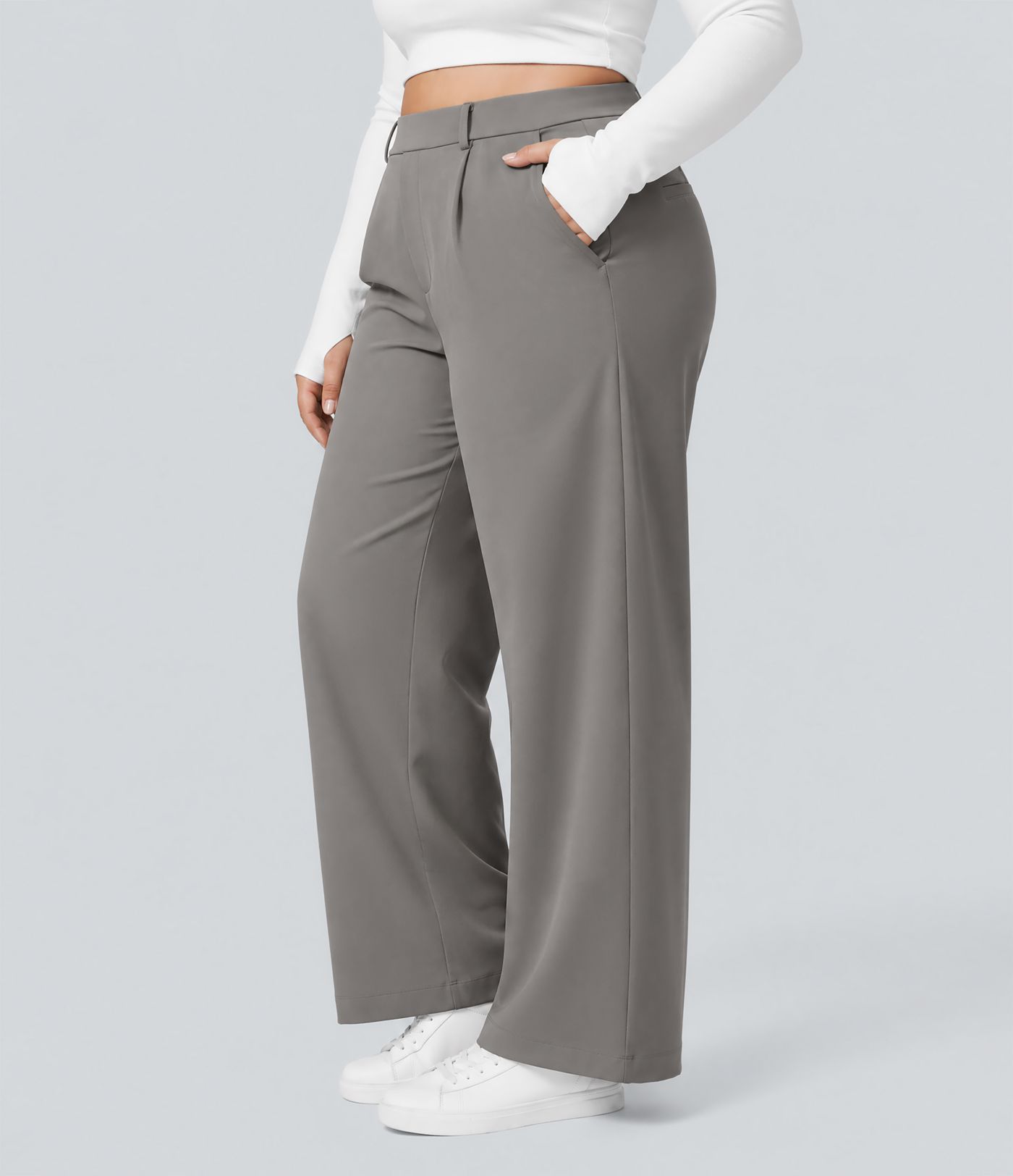 Halara Flex™ DayStretch High Waisted Pocket Straight Leg Work Plus Size Pants Halara Flex™ DayStretch High Waisted Pocket Straight Leg Work Plus Size Pants