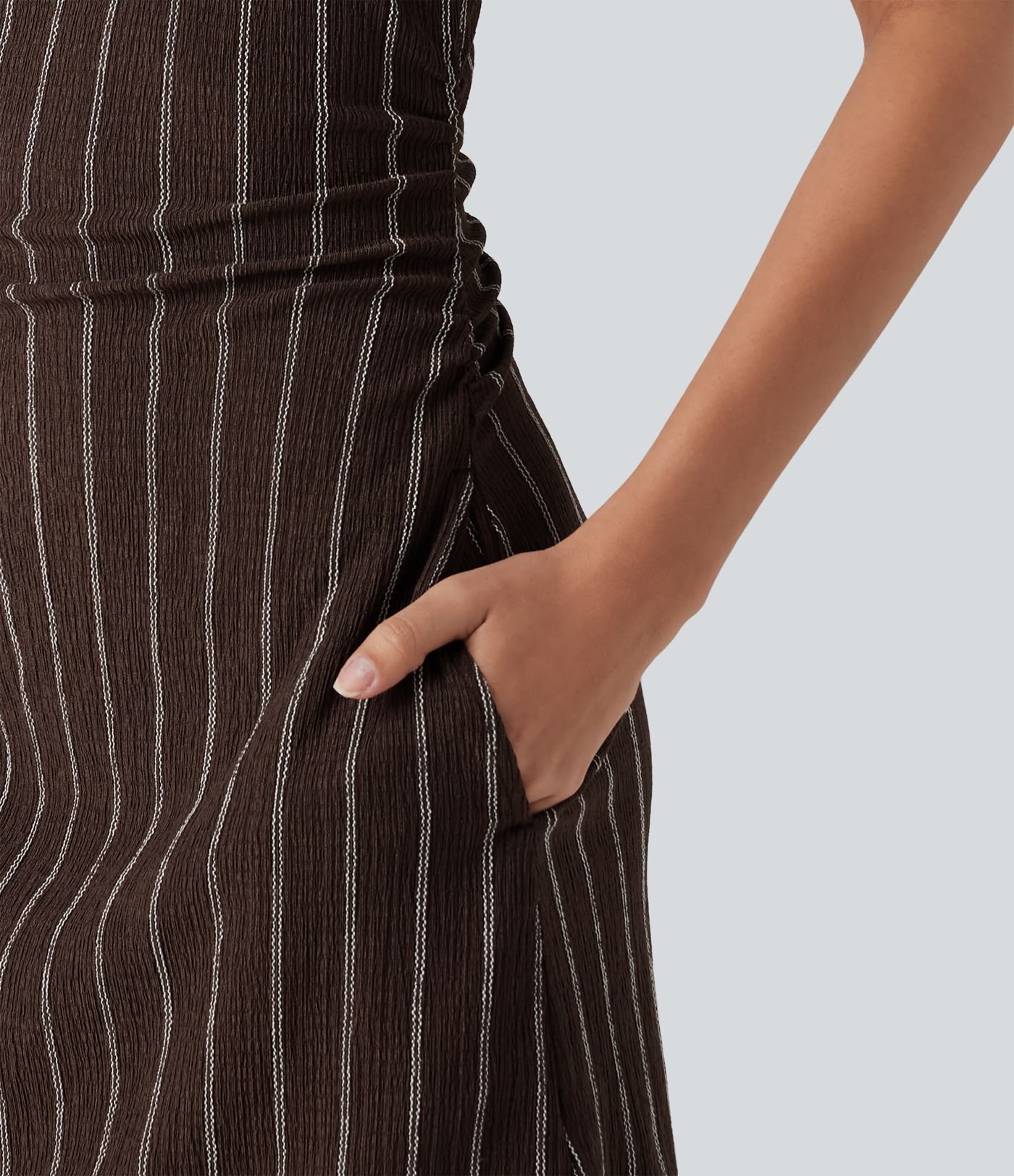 Boat Neck Sleeveless Striped Mini Casual Dress with Pockets Boat Neck Sleeveless Striped Mini Casual Dress with Pockets