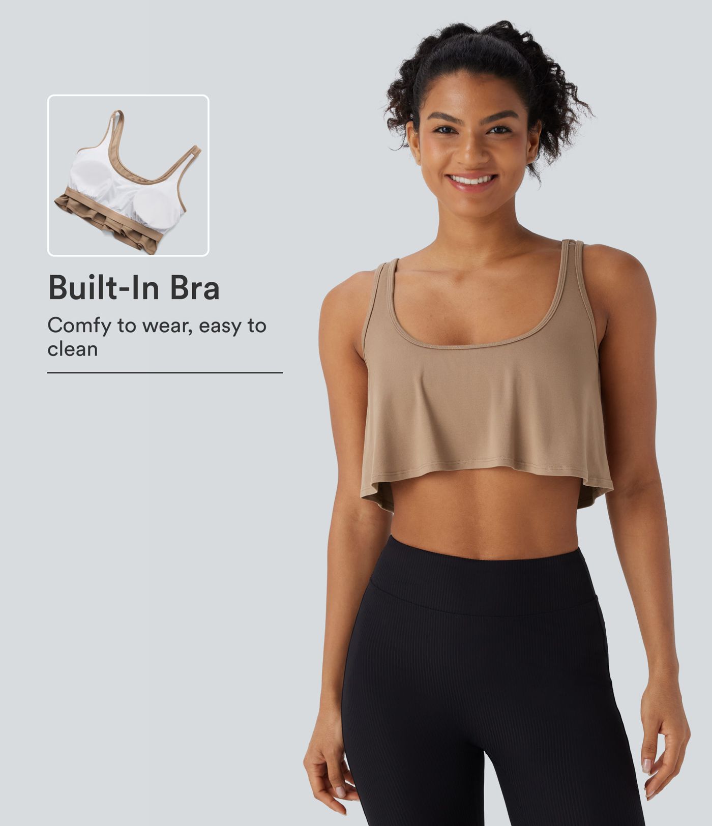 U Neck Draped Cropped Yoga Tank Top U Neck Draped Cropped Yoga Tank Top