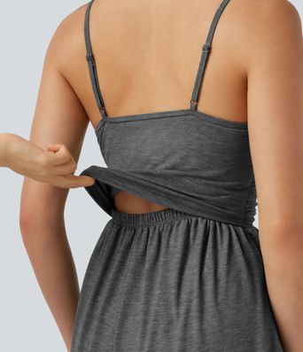 Integrierter BH, geraffter 2-in-1-Jumpsuit in meliertem Farbton mit Taschen – Easy Peezy Edition Integrierter BH, geraffter 2-in-1-Jumpsuit in meliertem Farbton mit Taschen – Easy Peezy Edition