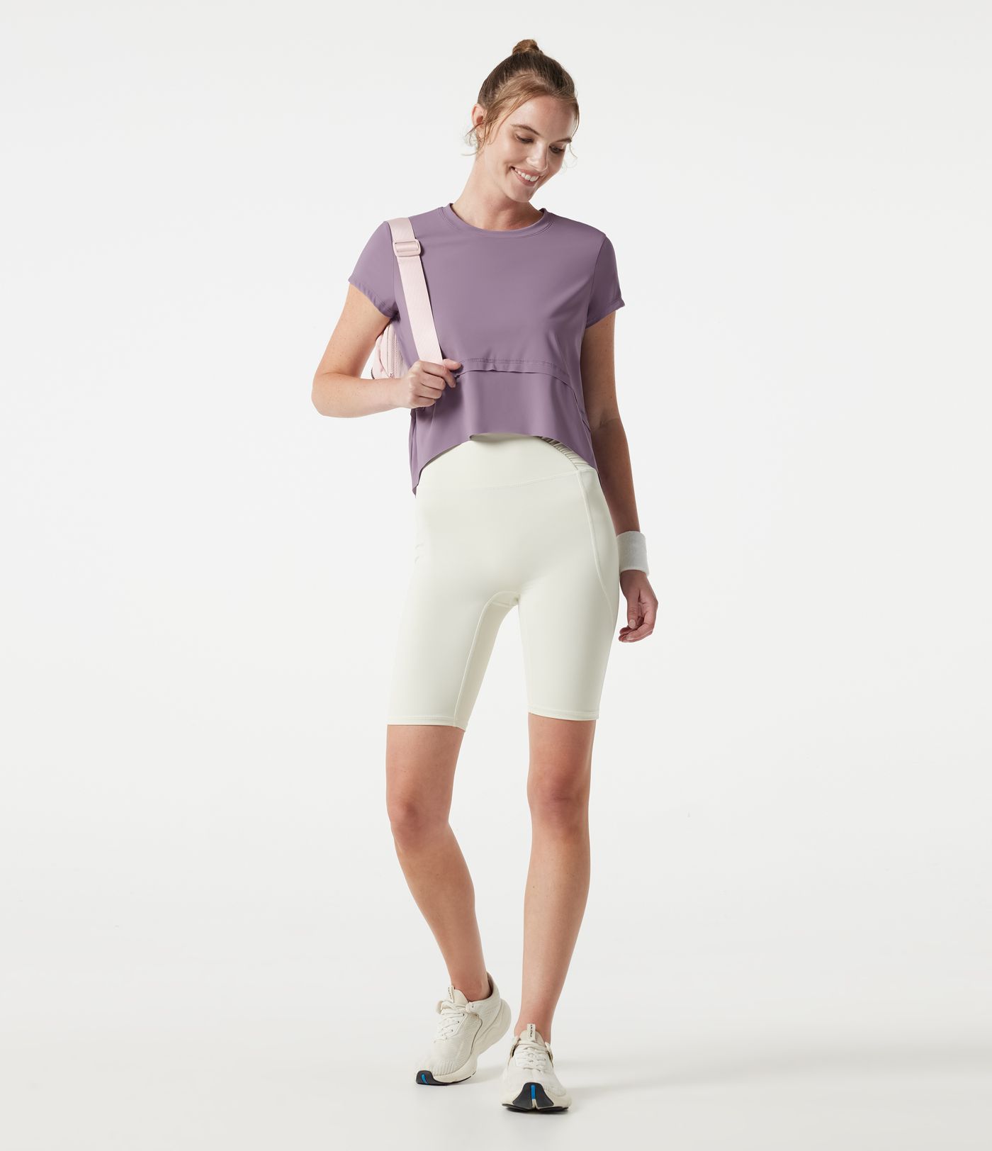 Halara UltraSculpt™ Cool Quick Dry Round Neck Short Sleeve High Low Loose Fit Running Sports Top-UPF 50+