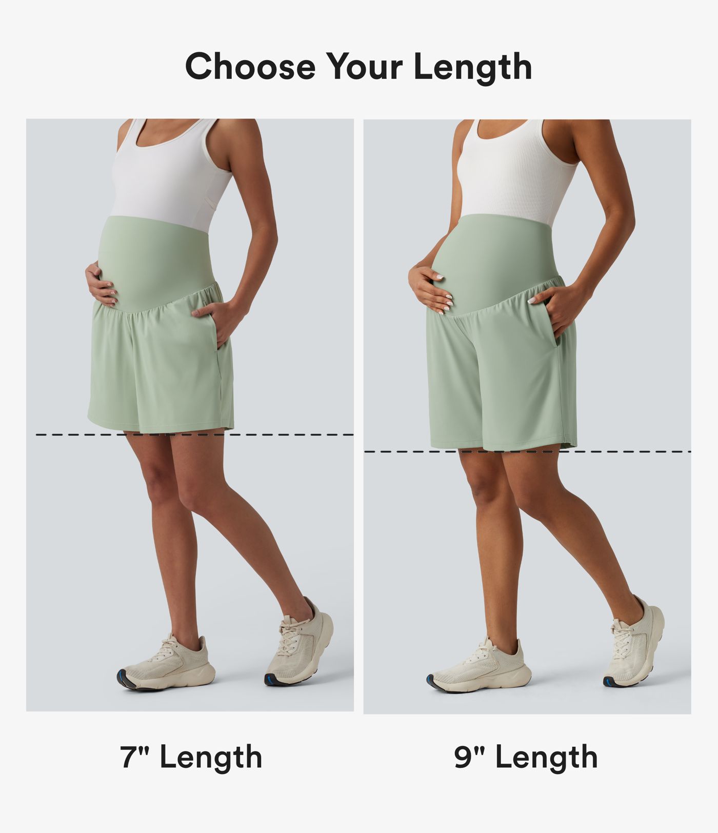Softlyzero™ Airy Super High Waisted 2-in-1 Cool Touch Yoga Maternity Shorts 9'' with Pockets Softlyzero™ Airy Super High Waisted 2-in-1 Cool Touch Yoga Maternity Shorts 9'' with Pockets