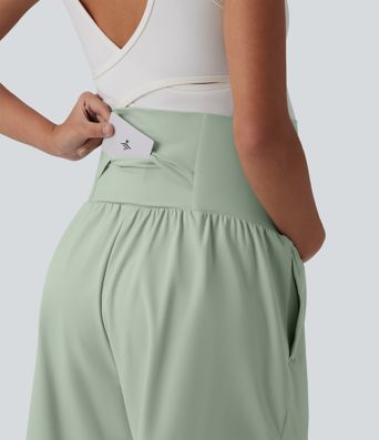 Softlyzero™ Airy Super High Waisted 2-in-1 Cool Touch Yoga Maternity Shorts 7'' with Pockets