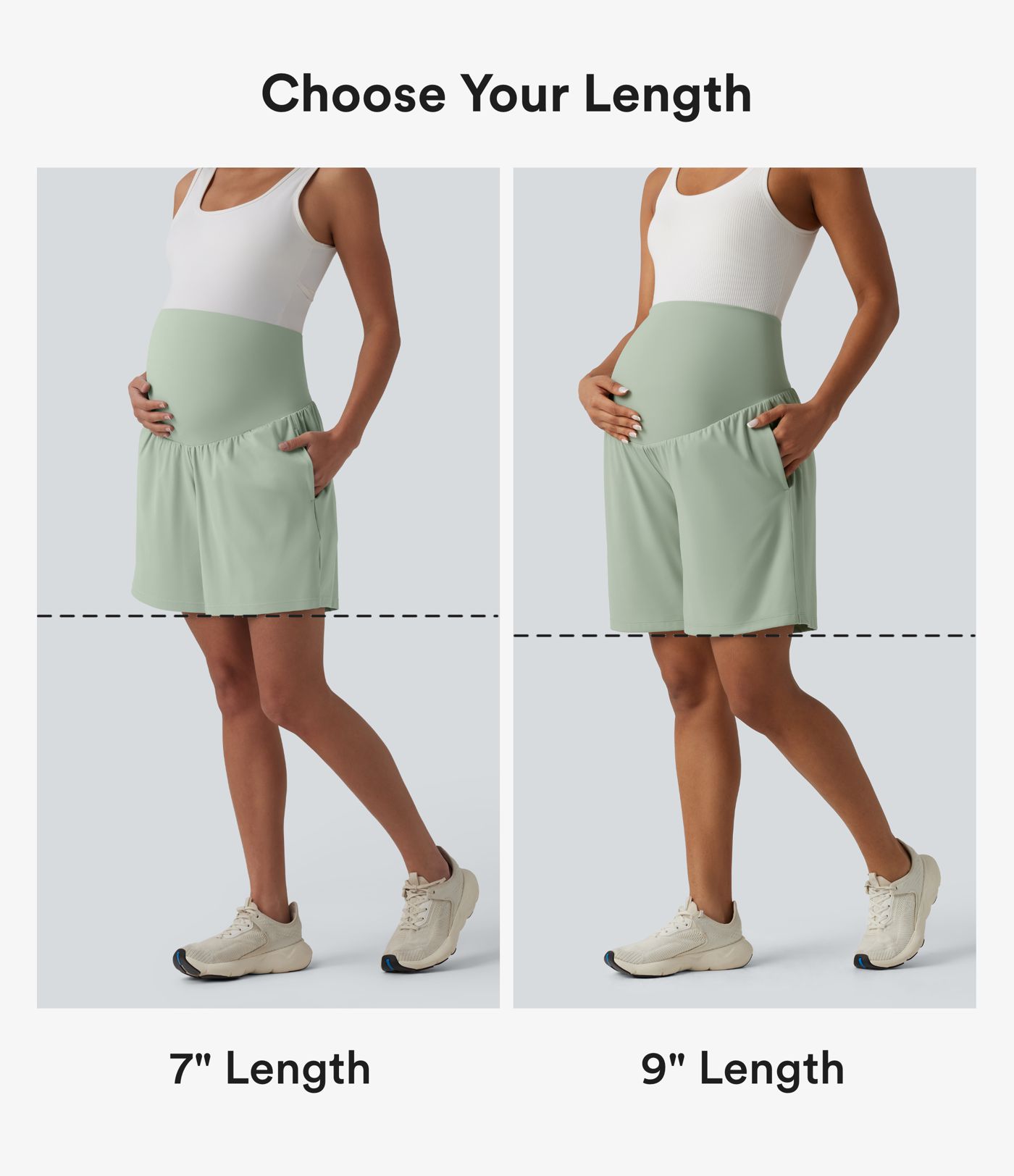 Softlyzero™ Airy Super High Waisted 2-in-1 Cool Touch Yoga Maternity Shorts 7'' with Pockets