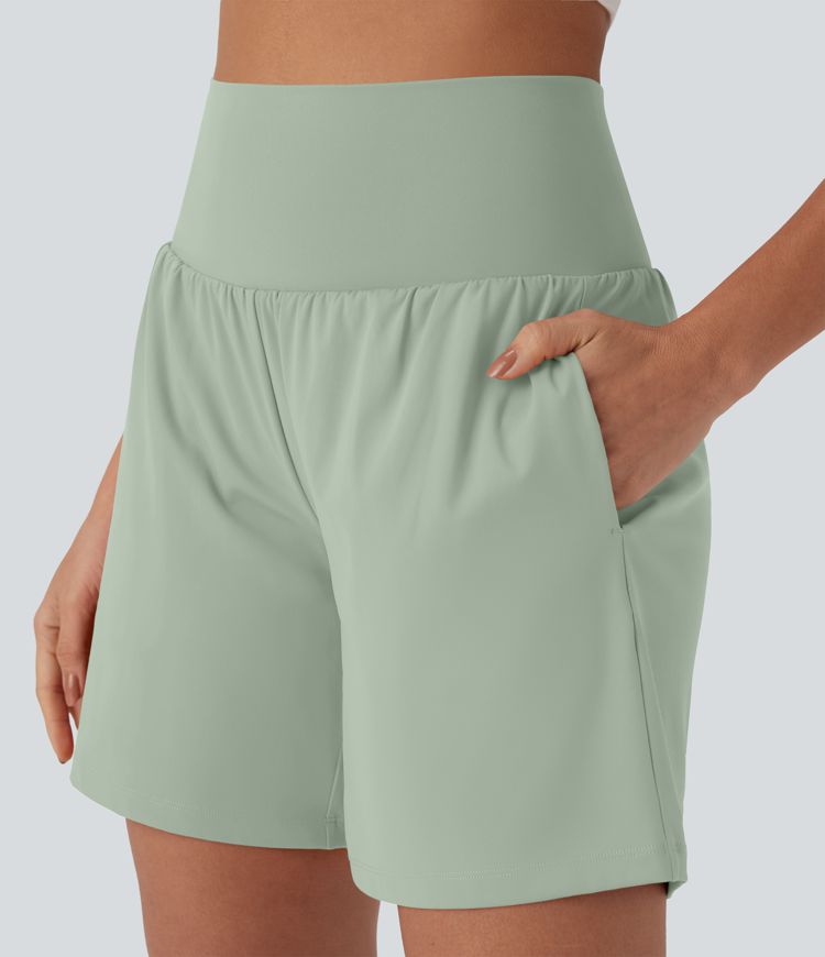 SoftlyZero™ Airy Super High Waisted 2-in-1 Cool Touch Yoga Shorts 7" with Pockets