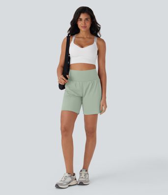 SoftlyZero™ Airy Super High Waisted 2-in-1 Cool Touch Yoga Shorts 7" with Pockets