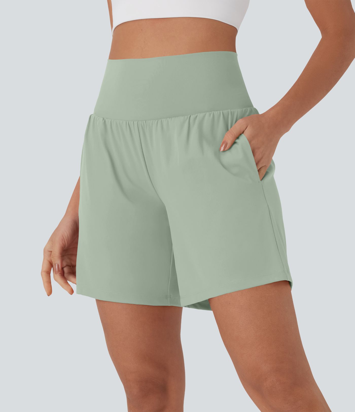 SoftlyZero™ Airy Super High Waisted 2-in-1 Cool Touch Yoga Shorts 7" with Pockets