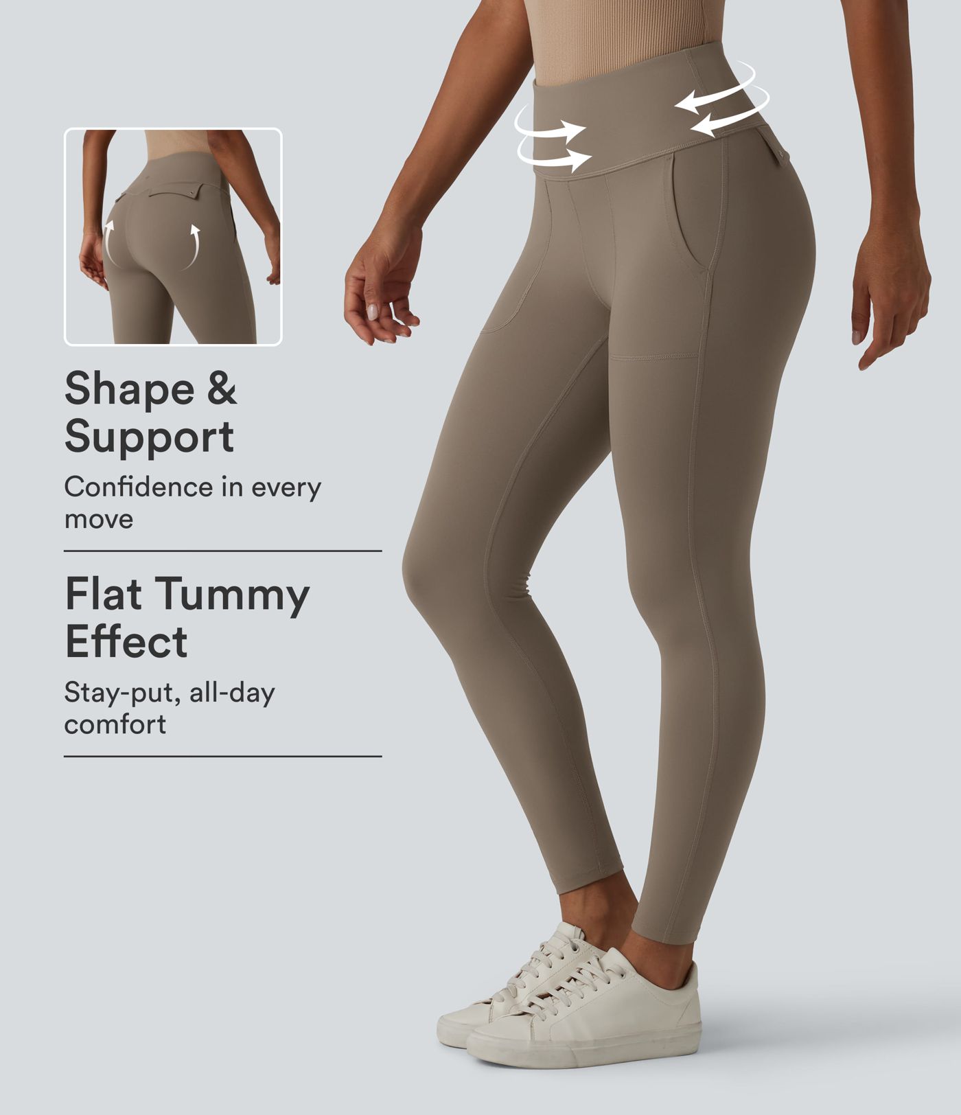 Halara UltraSculpt™ Leggings 7/8 décontractés, taille haute et gainants pour le ventre, avec poches Halara UltraSculpt™ Leggings 7/8 décontractés, taille haute et gainants pour le ventre, avec poches
