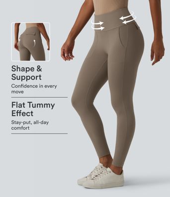 Halara UltraSculpt™ Leggings 7/8 décontractés, taille haute et gainants pour le ventre, avec poches Halara UltraSculpt™ Leggings 7/8 décontractés, taille haute et gainants pour le ventre, avec poches