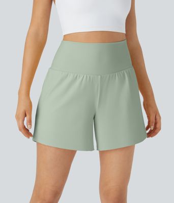 SoftlyZero™ Airy Super High Waisted 2-in-1  Cool Touch Yoga Shorts 5'' with Pockets-Longer Length