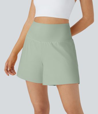 SoftlyZero™ Airy Super High Waisted 2-in-1  Cool Touch Yoga Shorts 5'' with Pockets-Longer Length