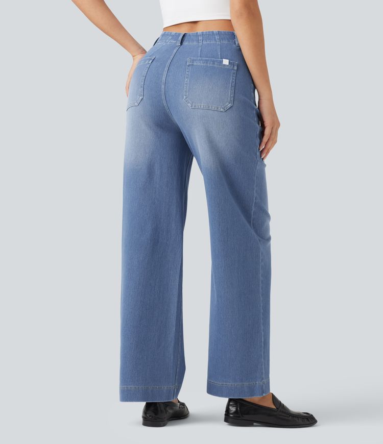 Halara Flex™ High Waisted Straight Leg Casual Jeans with Pockets Halara Flex™ High Waisted Straight Leg Casual Jeans with Pockets
