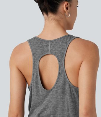 Sleeveless Cut-Out Back Maxi Casual Draped Dress with Pockets