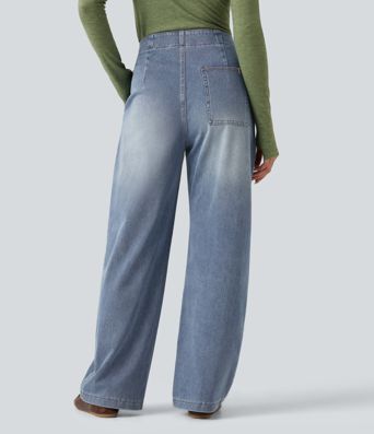 Halara Flex™ High-waisted Casual Tapered Jeans with Pockets