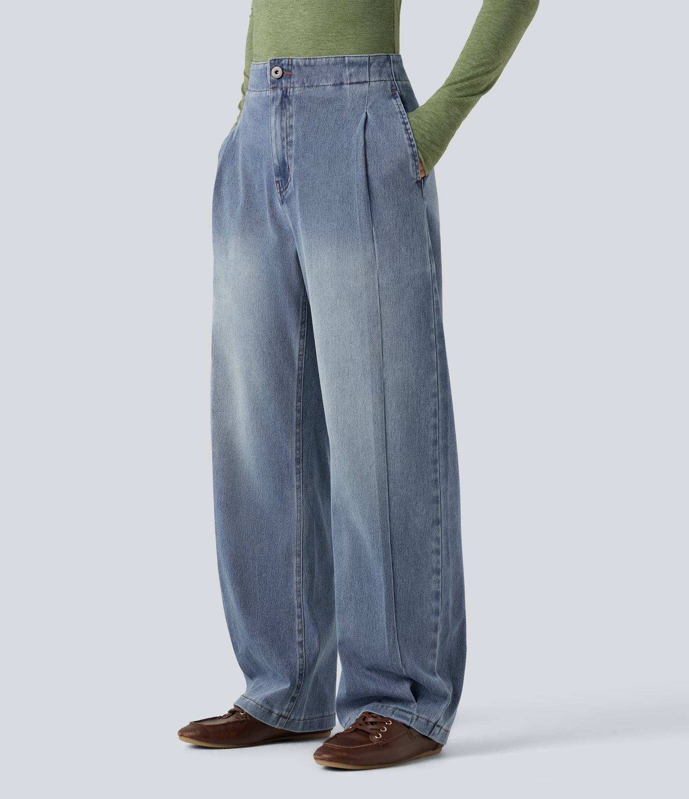 Halara Flex™ High-waisted Casual Tapered Jeans with Pockets