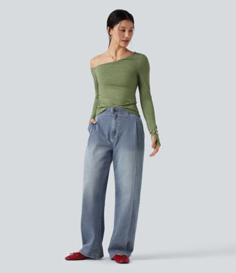 Halara Flex™ High-waisted Casual Tapered Jeans with Pockets