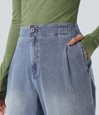 Halara Flex™ High-waisted Casual Tapered Jeans with Pockets