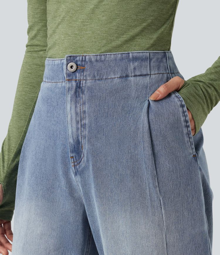 Halara Flex™ High-waisted Casual Tapered Jeans with Pockets