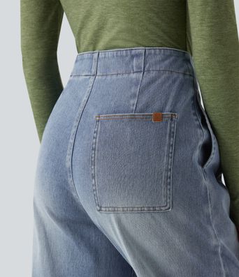 Halara Flex™ High-waisted Casual Tapered Jeans with Pockets