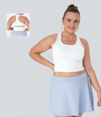 SoftlyZero™ Plush U Neck Racerback Cut Out Plus Size Yoga Tank Top