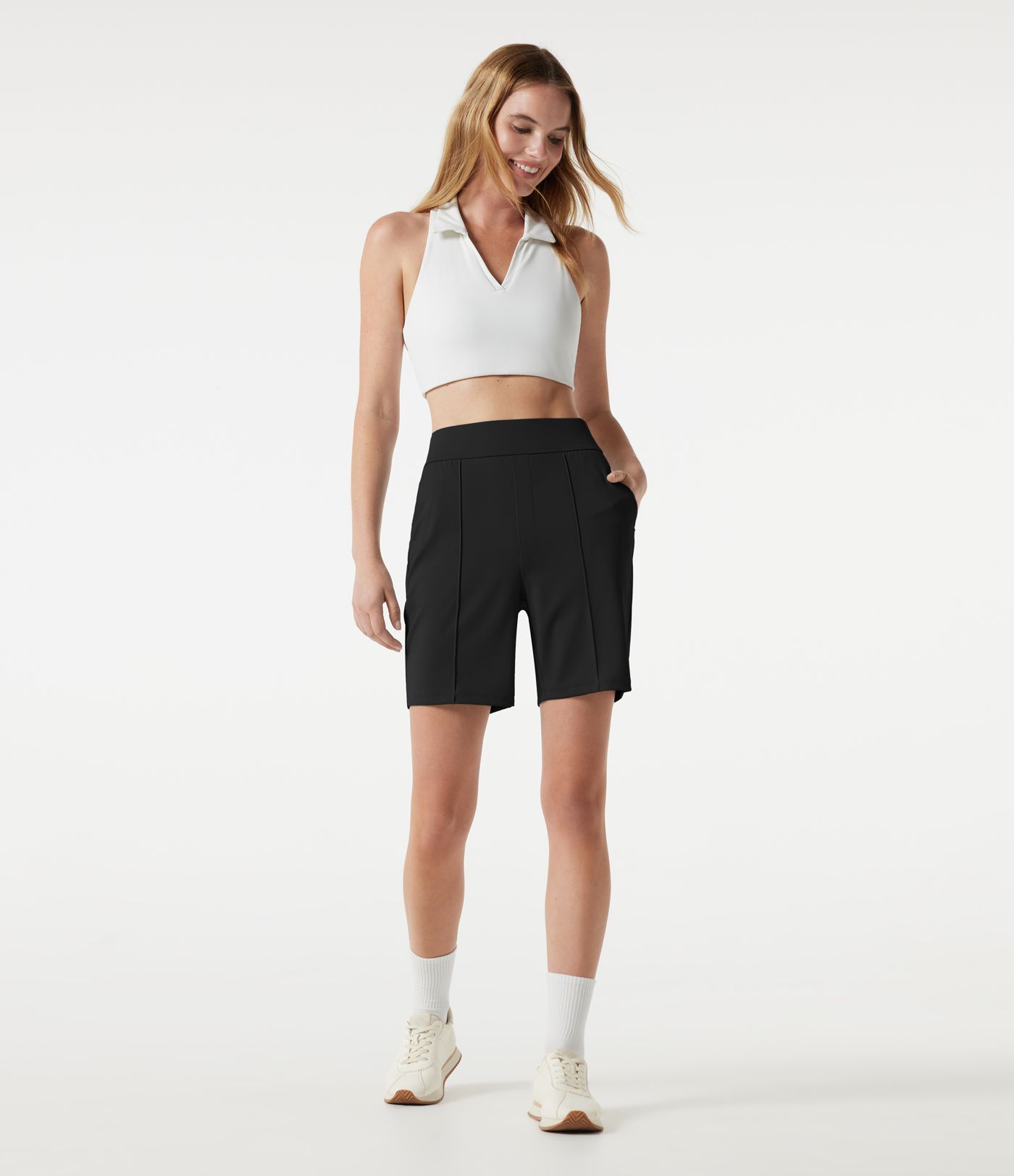 High Waisted Quick Dry Golf Shorts with Pockets 7''-Golf Tee-UPF40+
