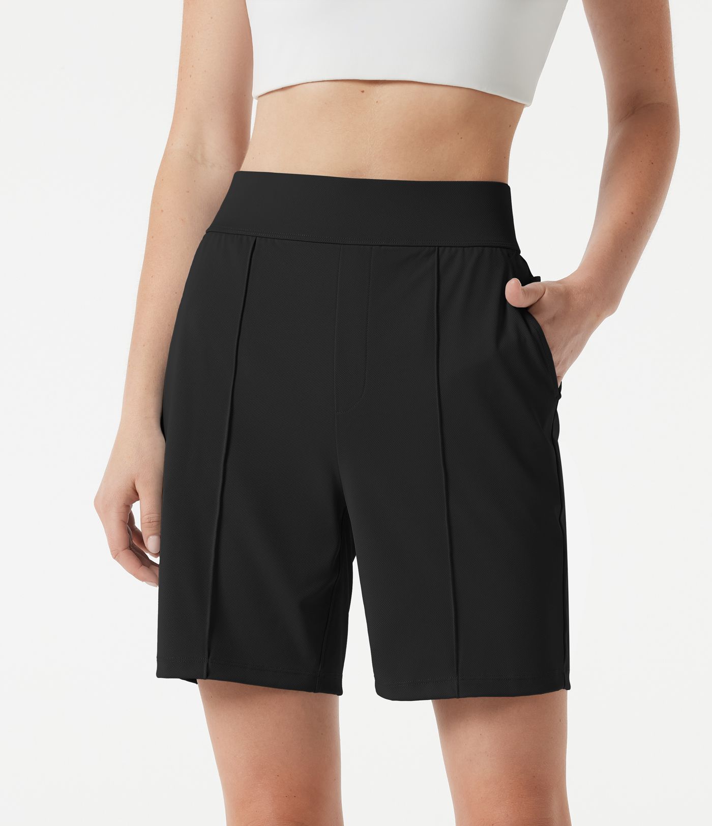 High Waisted Quick Dry Golf Shorts with Pockets 7''-Golf Tee-UPF40+