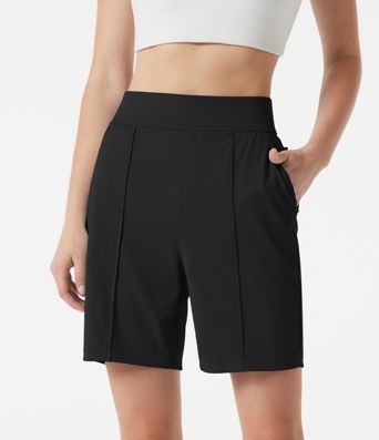 High Waisted Quick Dry Golf Shorts with Pockets 7''-Golf Tee-UPF40+