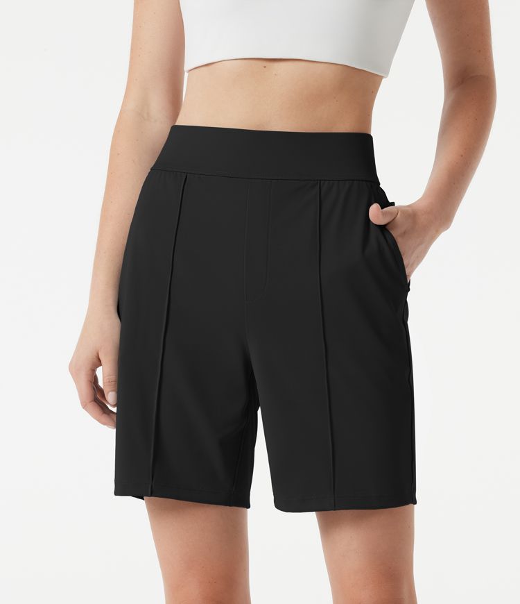 High Waisted Quick Dry Golf Shorts with Pockets 7''-Golf Tee-UPF40+