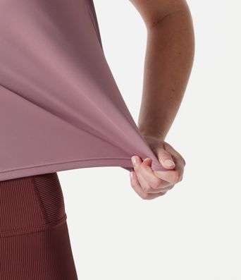 Round Neck Built-in Bra Short Sleeve Cool Touch Quick Dry Yoga Sports Top-UPF50+ Round Neck Built-in Bra Short Sleeve Cool Touch Quick Dry Yoga Sports Top-UPF50+
