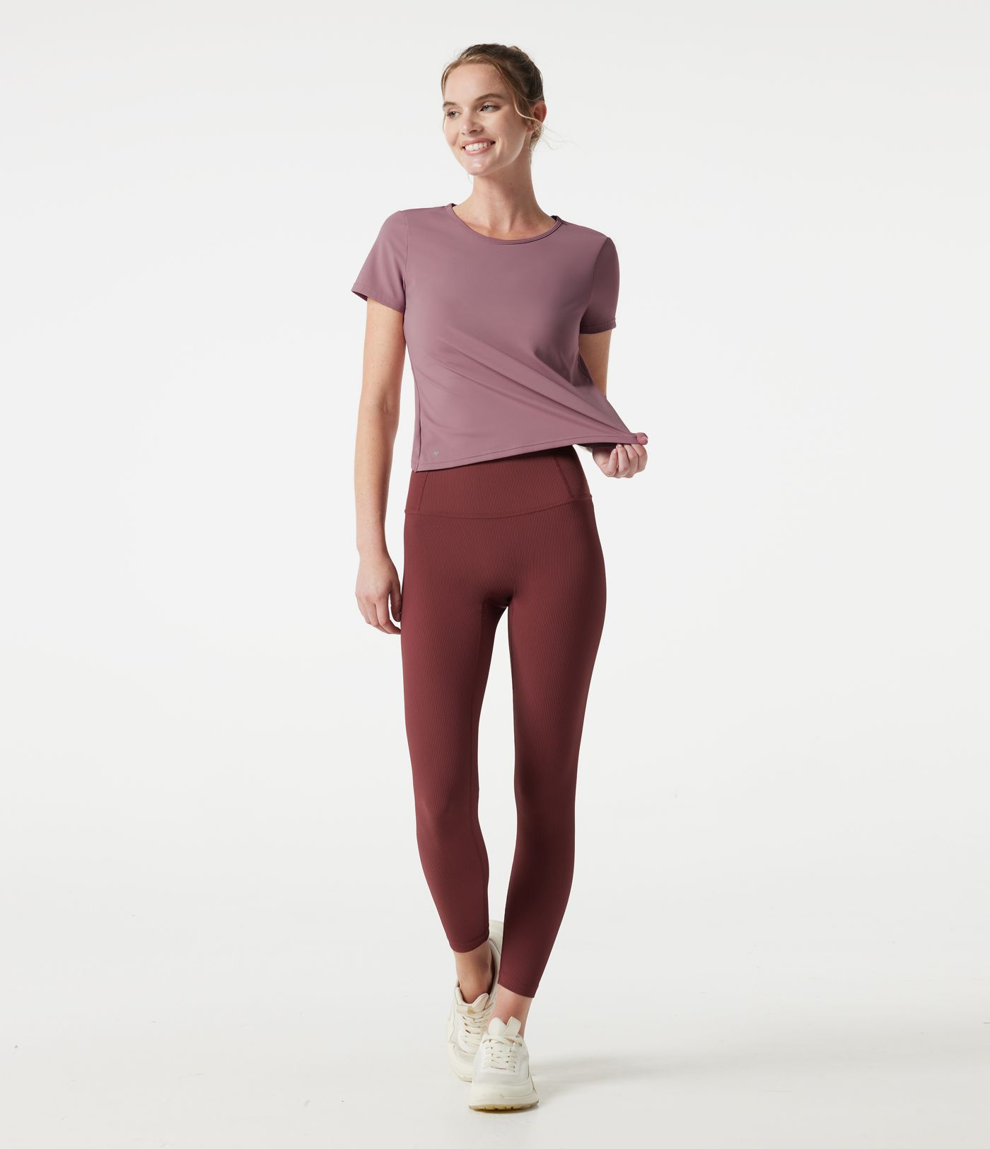 Round Neck Built-in Bra Short Sleeve Cool Touch Quick Dry Yoga Sports Top-UPF50+ Round Neck Built-in Bra Short Sleeve Cool Touch Quick Dry Yoga Sports Top-UPF50+