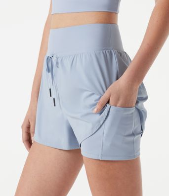 Short de sport 2-en-1 Breezeful™ taille haute à cordon ajustable, séchage rapide et poches