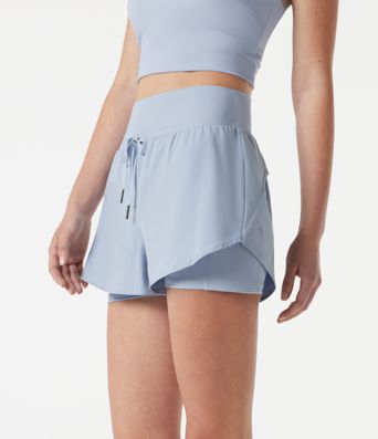 Short de sport 2-en-1 Breezeful™ taille haute à cordon ajustable, séchage rapide et poches