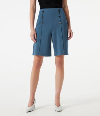 Shorts de trabajo holgados de talle alto con botones decorativos y bolsillos