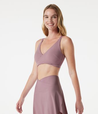 Low Support V Neck Built-in Bra Cool Touch Quick Dry Yoga Sports Bra-UPF50+