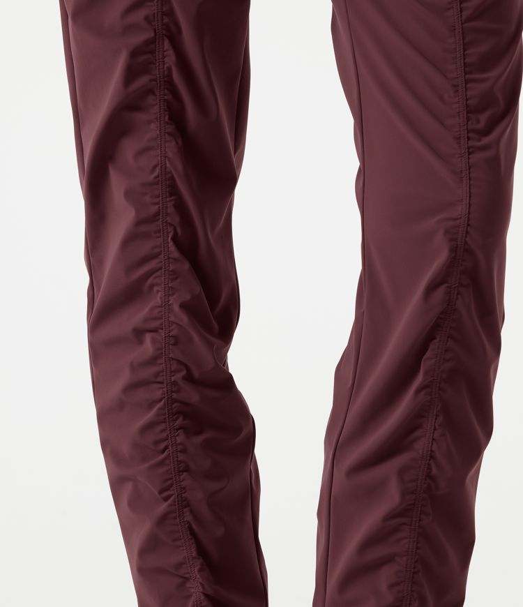 High-waisted Ruched Quick Dry Running Slim Pants with Pockets