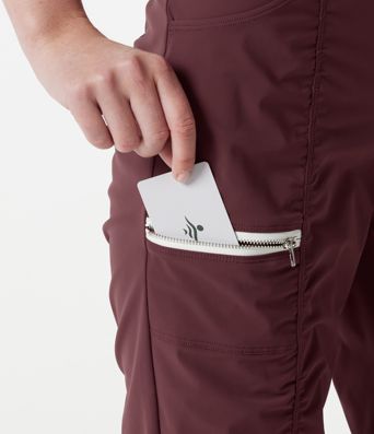 High-waisted Ruched Quick Dry Running Slim Pants with Pockets