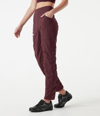 High-waisted Ruched Quick Dry Running Slim Pants with Pockets