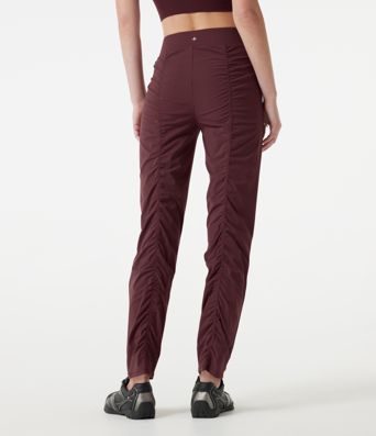 High-waisted Ruched Quick Dry Running Slim Pants with Pockets