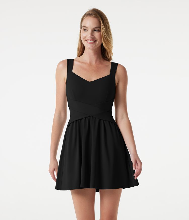 Built-in Bra Flowy Mini Casual Dress with Pockets