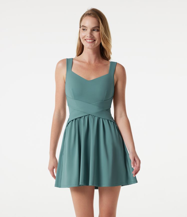 Robe courte décontractée et fluide avec soutien-gorge intégré et poches