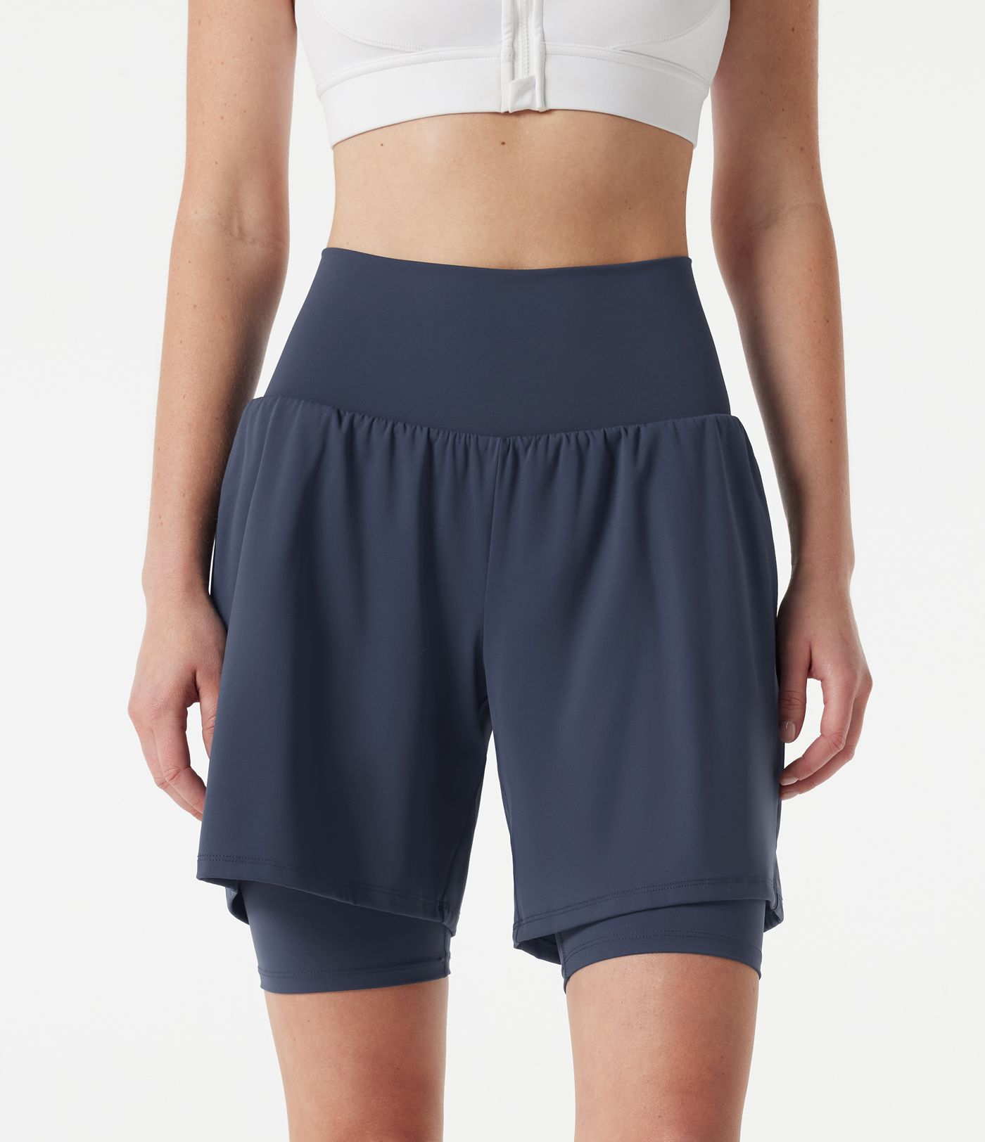 SoftlyZero™ Airy Super High Waisted 2-in-1 InstantCool Yoga Shorts 9'' with Pockets SoftlyZero™ Airy Super High Waisted 2-in-1 InstantCool Yoga Shorts 9'' with Pockets