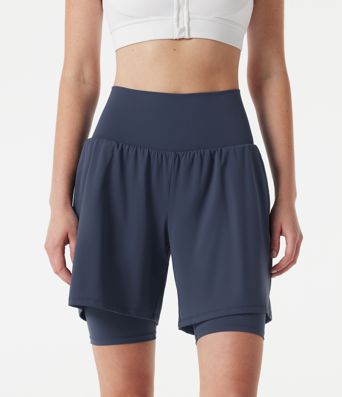 SoftlyZero™ Airy Super High Waisted 2-in-1 InstantCool Yoga Shorts 9'' with Pockets SoftlyZero™ Airy Super High Waisted 2-in-1 InstantCool Yoga Shorts 9'' with Pockets