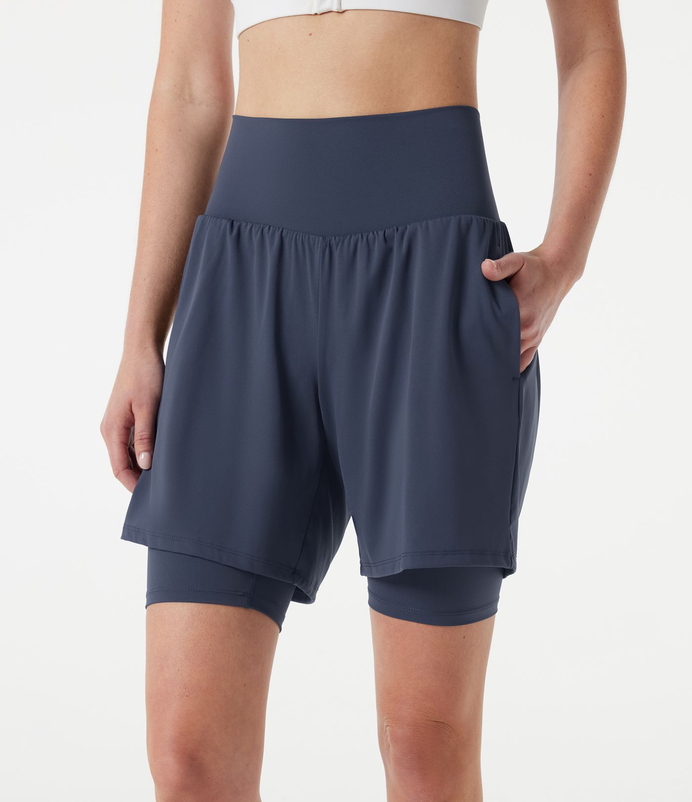 Softlyzero™ Airy, superhohe 2-in-1-Yoga-Shorts mit kühlendem Tragegefühl, mit Taschen - 22,86 cm Softlyzero™ Airy, superhohe 2-in-1-Yoga-Shorts mit kühlendem Tragegefühl, mit Taschen - 22,86 cm