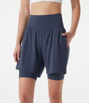 Softlyzero™ Airy, superhohe 2-in-1-Yoga-Shorts mit kühlendem Tragegefühl, mit Taschen - 22,86 cm Softlyzero™ Airy, superhohe 2-in-1-Yoga-Shorts mit kühlendem Tragegefühl, mit Taschen - 22,86 cm