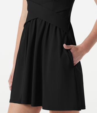 Built-in Bra Flowy Mini Casual Dress with Pockets