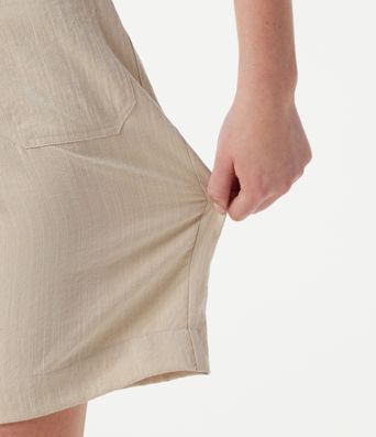 Lässige Shorts in Leinenoptik mit hohem Bund, mit Taschen - 17,78 cm Lässige Shorts in Leinenoptik mit hohem Bund, mit Taschen - 17,78 cm
