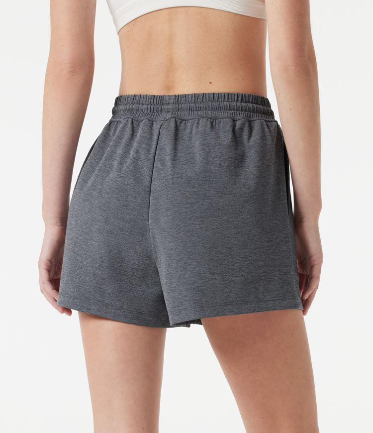 Trainings-Shorts mit hohem Bund, Seitentaschen und Kordelzug - schnelltrocknend, 7,6 cm