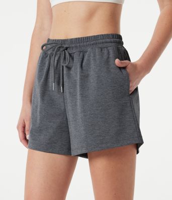 Trainings-Shorts mit hohem Bund, Seitentaschen und Kordelzug - schnelltrocknend, 7,6 cm